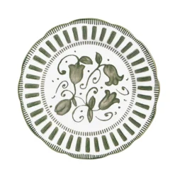 Assiette à dessert porcelaine 21cm verte Napoli Table Passion