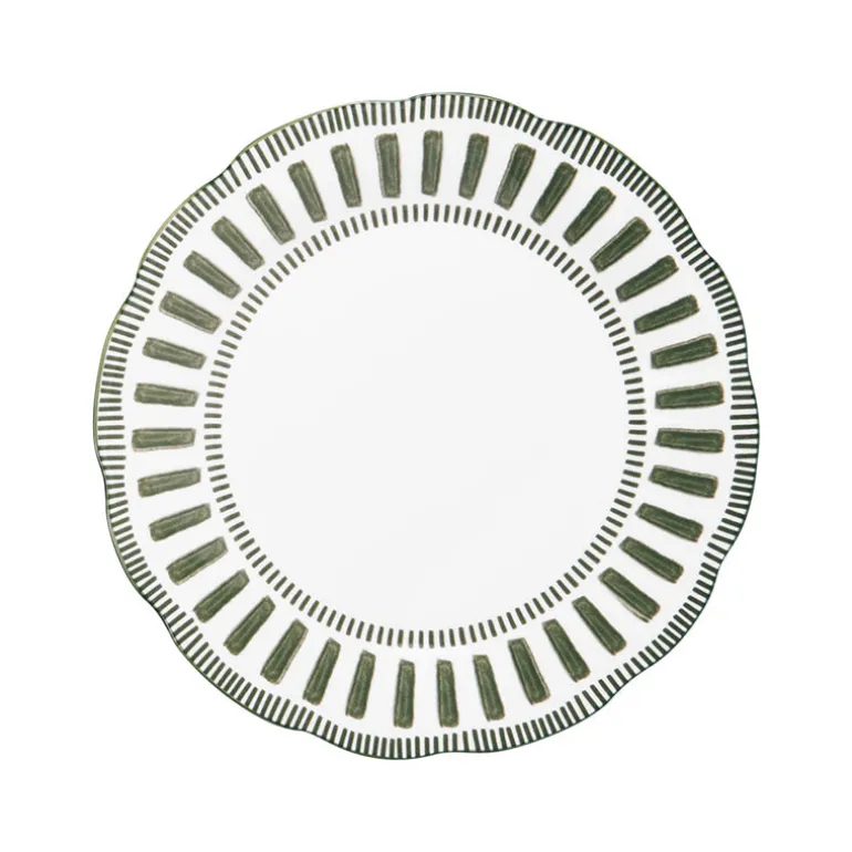 Assiette calotte porcelaine 22cm verte Napoli Table Passion