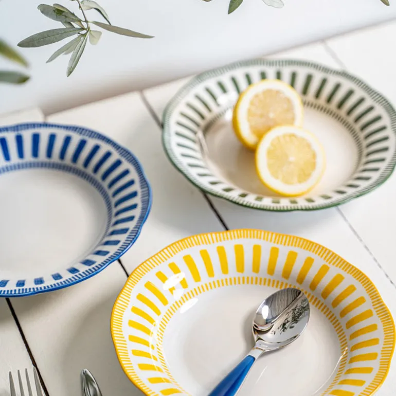 Assiette calotte porcelaine 22cm verte Napoli Table Passion