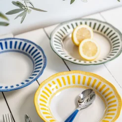 Assiette calotte porcelaine 22cm bleue Napoli Table Passion
