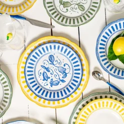 Assiette plate porcelaine 27cm bleue Napoli Table Passion