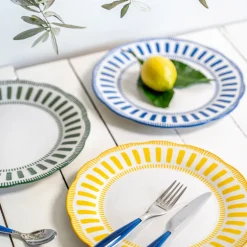 Assiette plate porcelaine 27cm jaune Napoli Table Passion