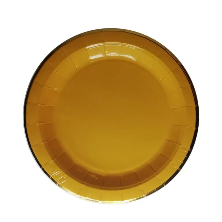 8 assiettes en papier Jaunes