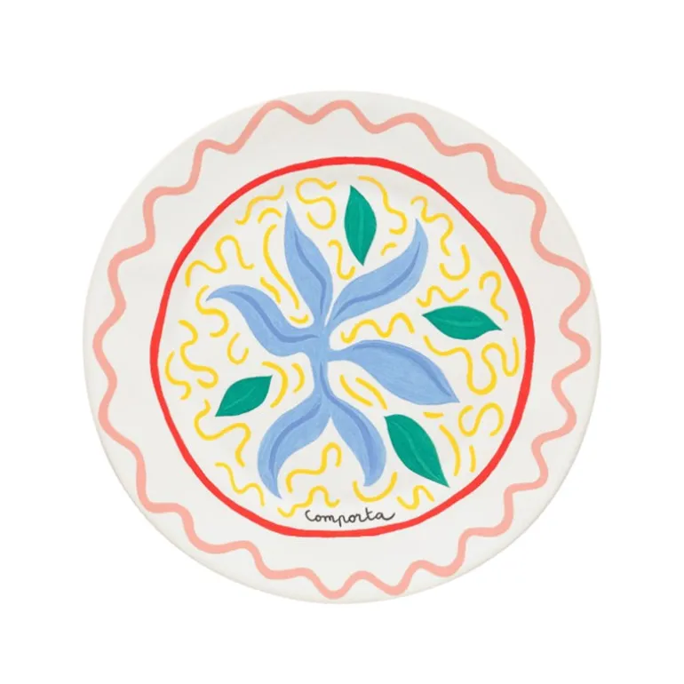 6 assiettes plates Comporta en grès 27,4cm Summer Bliss Costa Nova