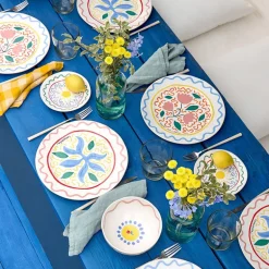 6 assiettes plates Comporta en grès 27,4cm Summer Bliss Costa Nova