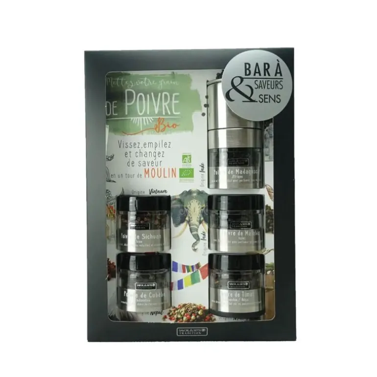 Bar à poivres BIO avec moulin