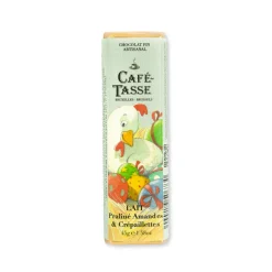 Barre de chocolat au lait praliné amandes et crêpaillettes Café Tasse