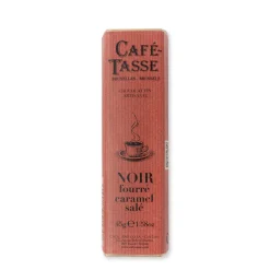 Barre de chocolat noir caramel salé