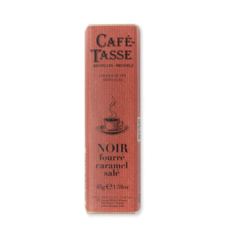 Barre de chocolat noir caramel salé