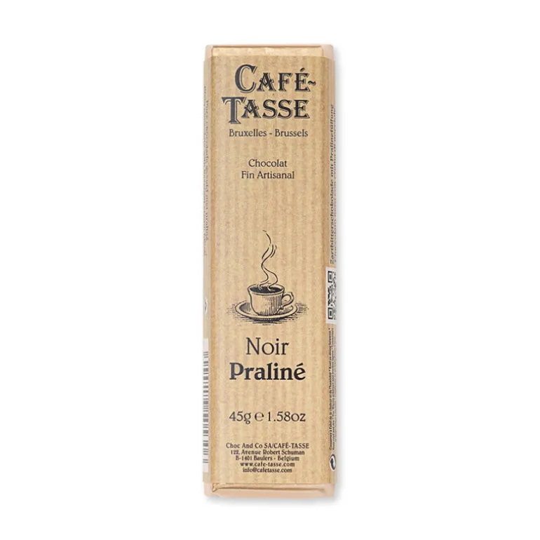 Barre de chocolat Noir praliné 45g