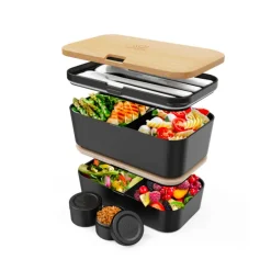 Bento encastrable noir et bambou 1,5L Umami