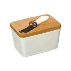Beurrier en céramique avec couteau