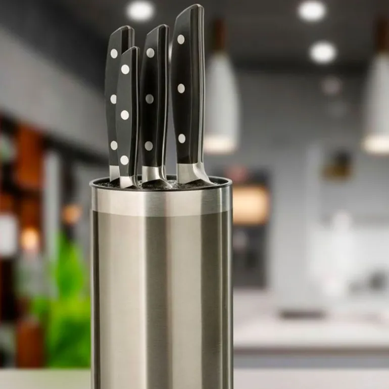 Bloc à couteaux universel rond inox