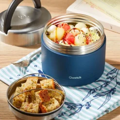 Boite repas isotherme Bleu 650 mL Qwetch