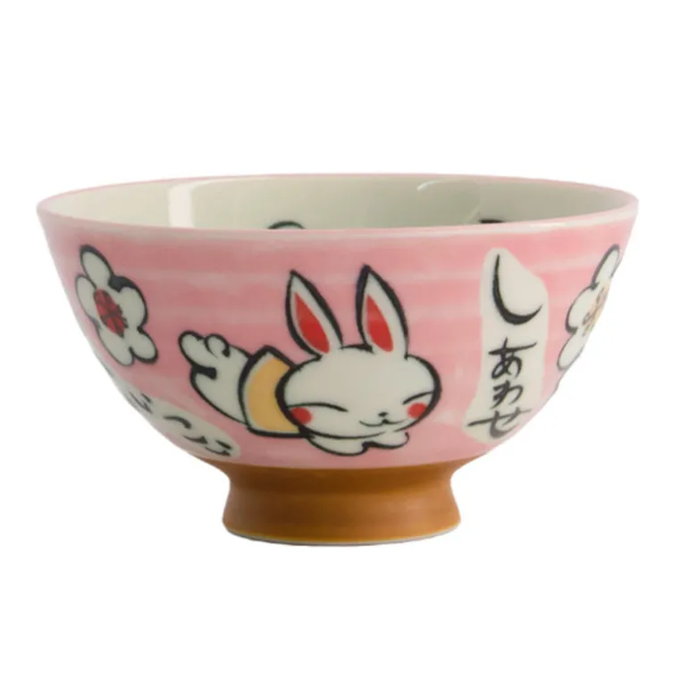 Bol à riz Kawaii lapin rose 300ml Tokyo Design