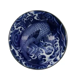 Bol en porcelaine 500 mL bleu Japonism Carp Tokyo Design