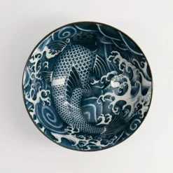 Bol en porcelaine 500 mL noir Japonism Carp Tokyo Design