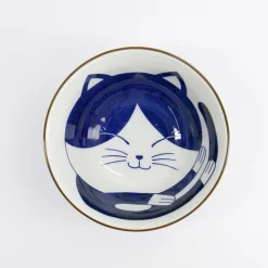 Bol tayo porcelaine bleu 500ml Neko cat Kawaii Tokyo Design