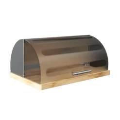 Boîte à pain en inox et bambou Five