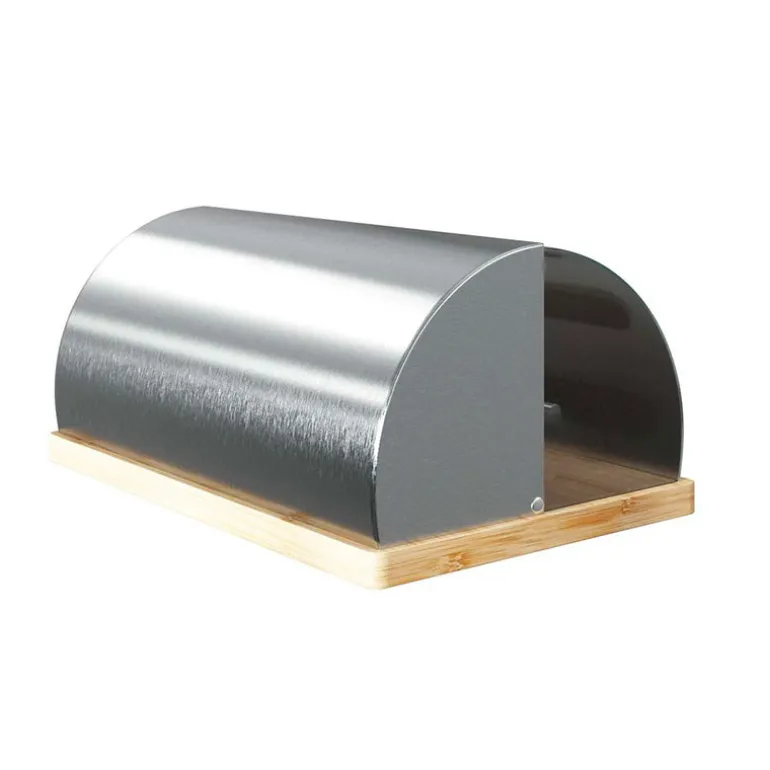 Boîte à pain en inox et bambou Five