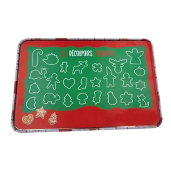Boîte métal 25 découpoirs Noël