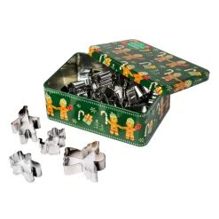 Boîte métal 25 découpoirs Noël vert
