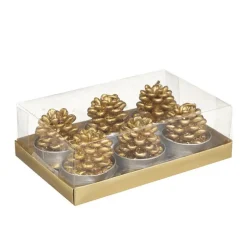 6 bougies chauffe-plat pomme de pin