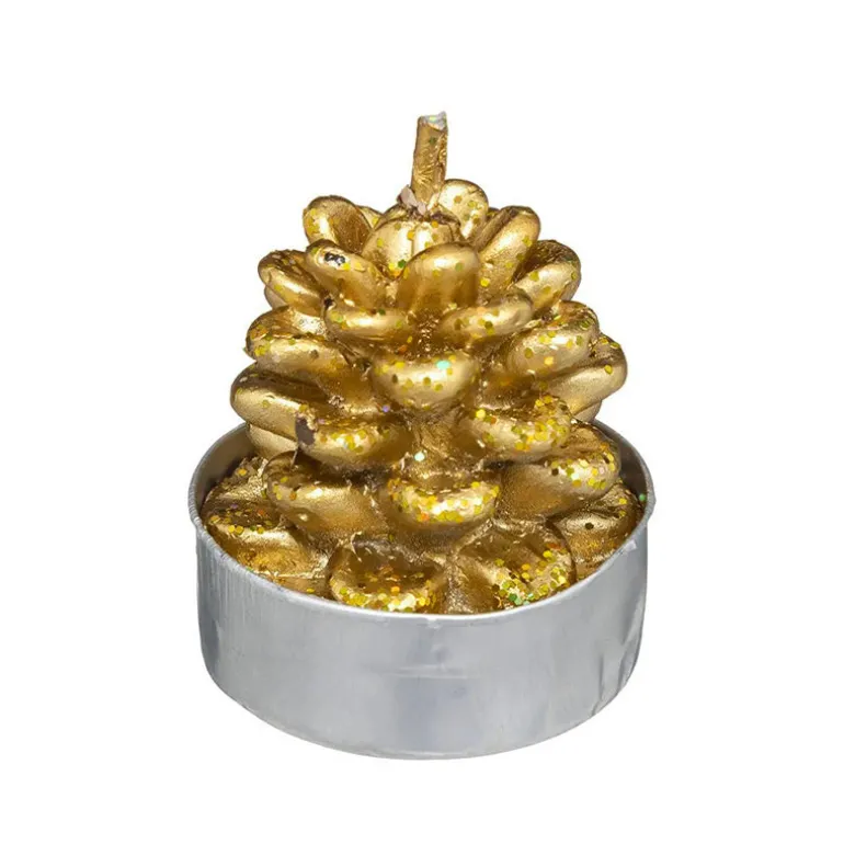 6 bougies chauffe-plat pomme de pin