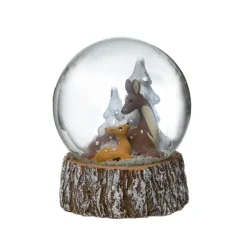 Boule de neige biche faon de 8cm