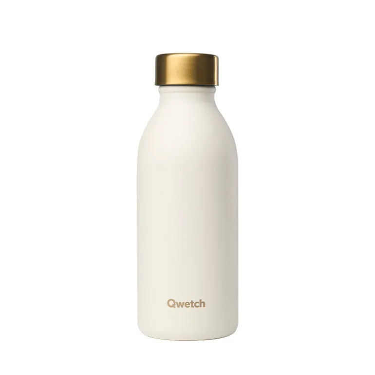 Bouteille isotherme en inox 500ml sable et or Icon Qwetch