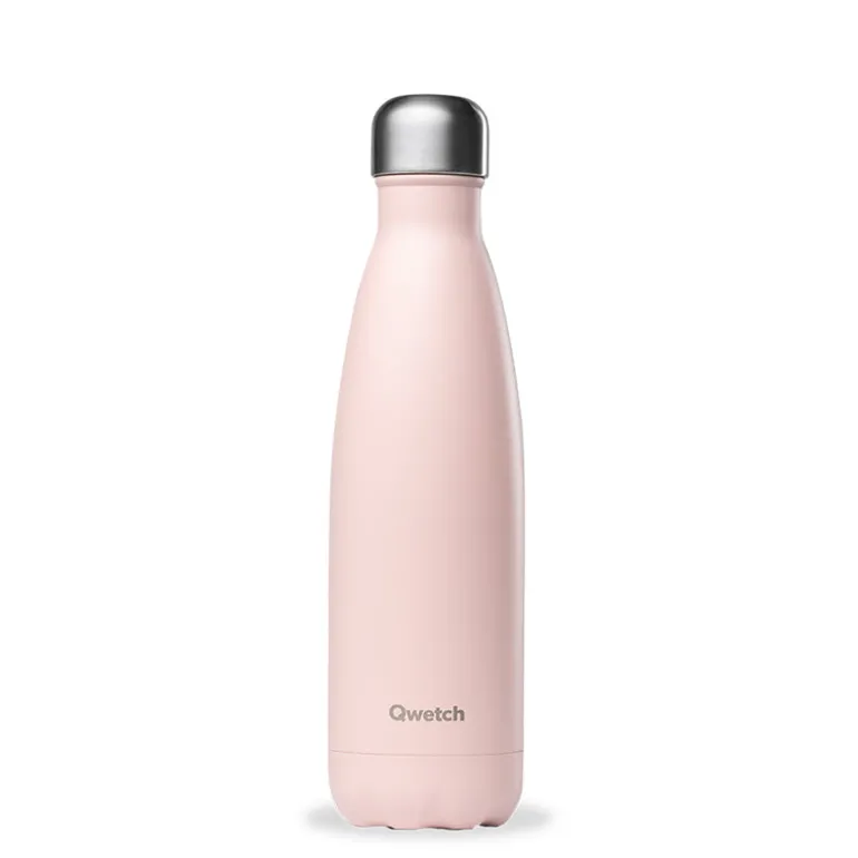 Bouteille isotherme rose 500 mL Qwetch