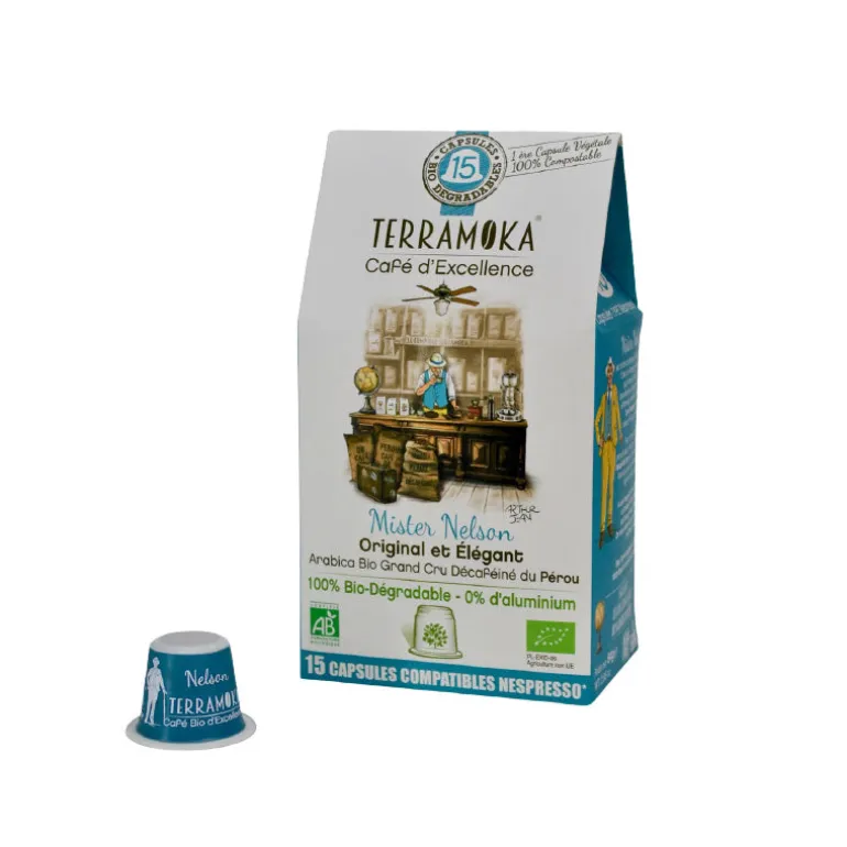 Capsules de café bio compostables 15 Mister Nelson Terramoka