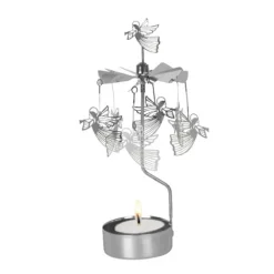 Carrousel bougeoir ange argent