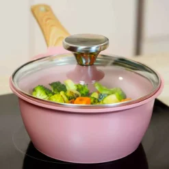 Casserole anti-adhésive 16 cm rose Cookut