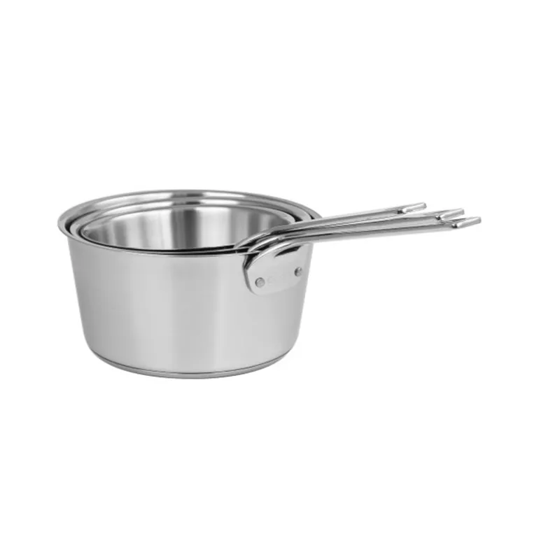 3 casseroles en inox brossé 1826