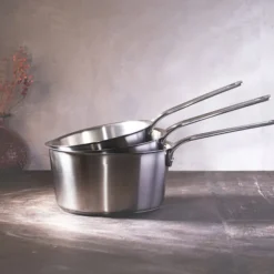 3 casseroles en inox brossé 1826