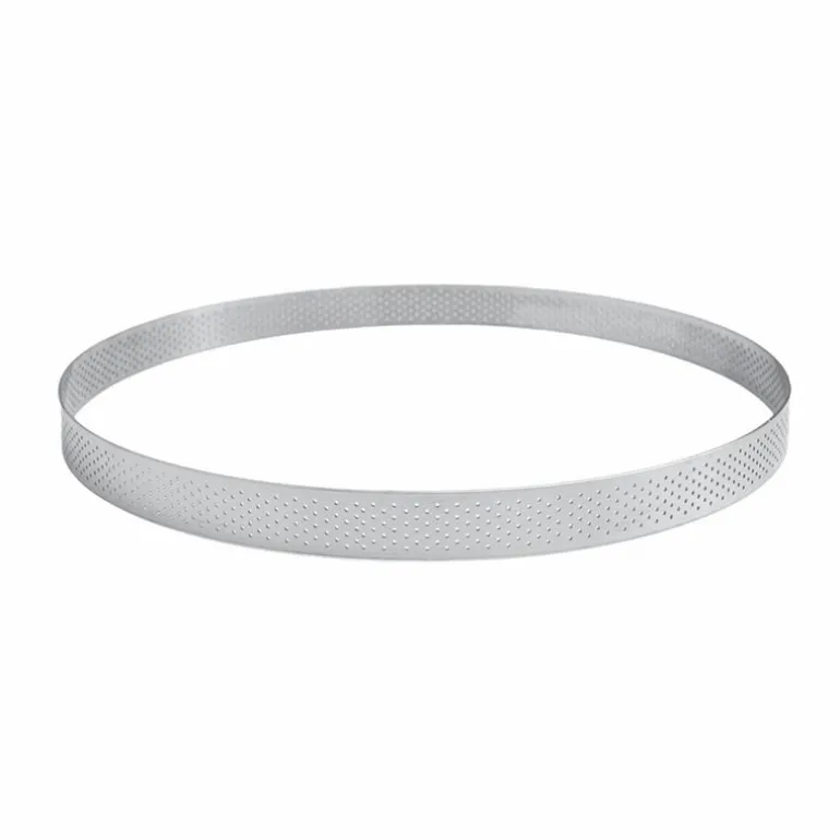 Cercle à tarte perforé inox 20x3,5 cm Gobel