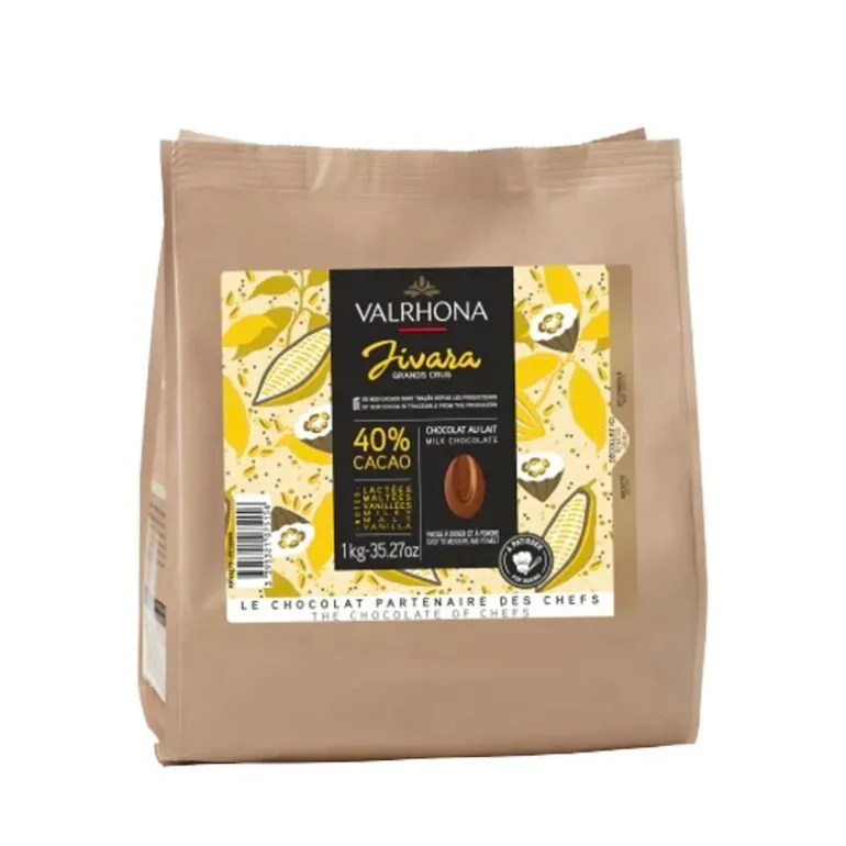 Chocolat pâtissier lait Jivara 40% 1 kg Valrhona