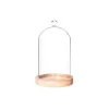 Cloche verre et bois 19cm