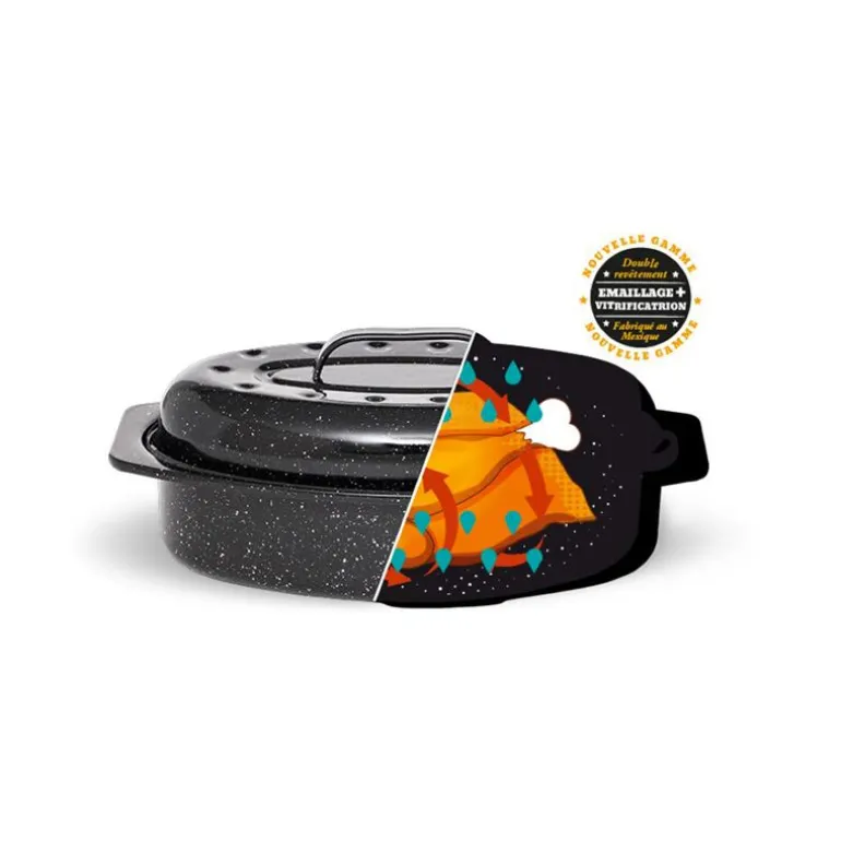 Cocotte roaster graniteware ovale GM Warmcook