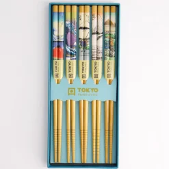 Coffret 5 baguettes bambou 22,5cm Temple Tokyo Design