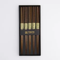 Coffret 5 baguettes bois marron 22,5cm Tokyo Design