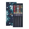 Coffret 5 baguettes Cerisier Bleu Tokyo Design