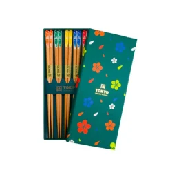 Coffret 5 baguettes fleurs turquois