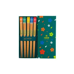 Coffret 5 baguettes fleurs turquois