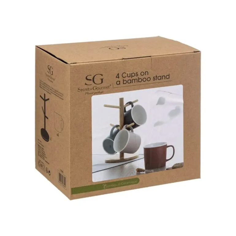Coffret 4 mugs tendance 38cl