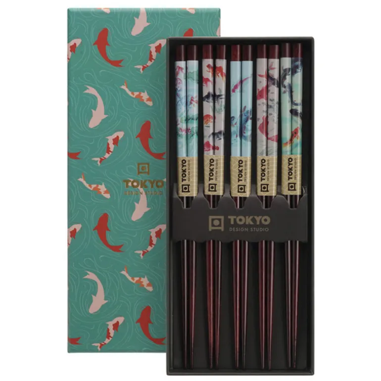 Coffret 5 pièces baguettes poisson rouge
