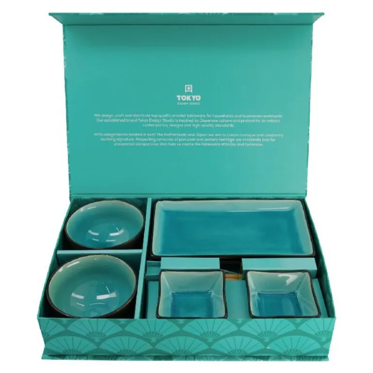 Coffret à sushis 2 pers. Glassy Turquoise Tokyo Design