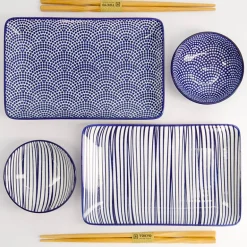 Coffret à sushis 6 pièces Nippon Bleu Tokyo Design