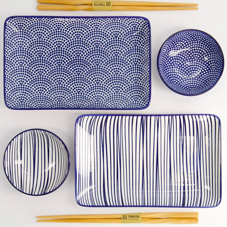 Coffret à sushis 6 pièces Nippon Bleu Tokyo Design